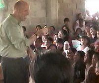 Brad performs at a Philippine church