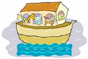 Childish drawing of Noah's ark