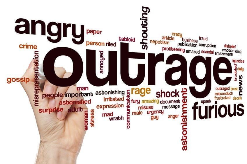 Outrage word cloud